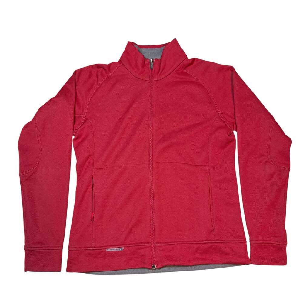 Salomon Red Full Zip Athletic Fleece Jacket